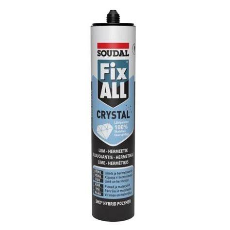 Fix All Crystal stiklo klijai - skaidrumas ir lankstumas