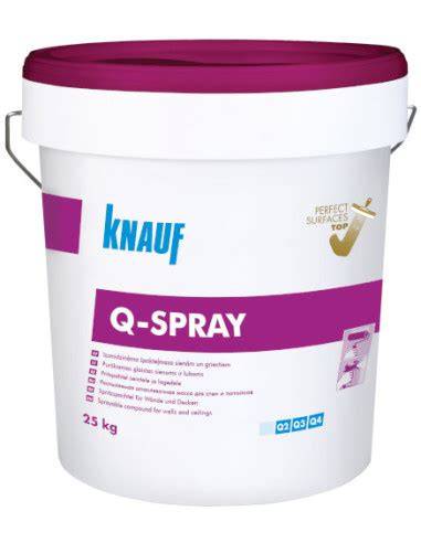 Knauf Q-Spray glaisto taikymas ir įrankiai
