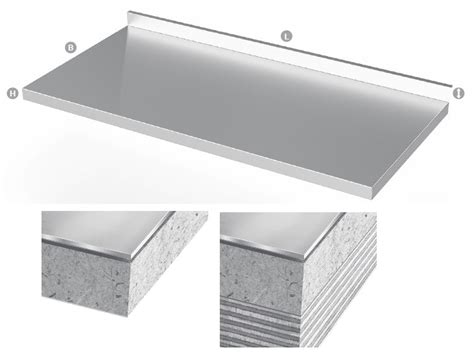 Įvairių tipų nerūdijančio plieno stalviršių pavyzdžiai