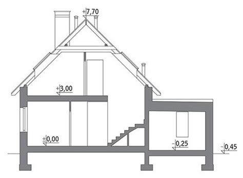Schematinis pastato pjūvis, rodantis palėpę