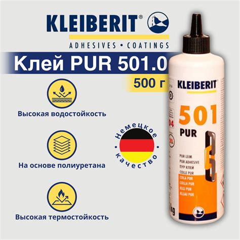 Infografika: Klijavimo procesas su KLEIBERIT 501.0 - parengiamieji darbai, atviras laikas, suspaudimo laikai, galutinė apdirba.