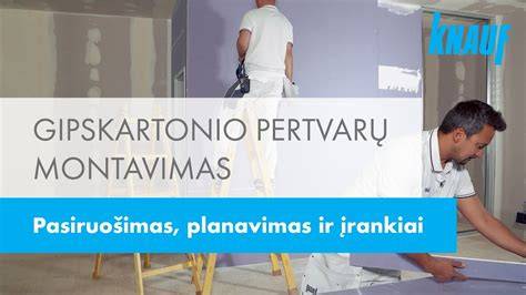 Palėpės gipskartonio pertvaros schemos