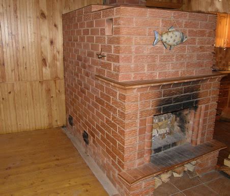 Židinys, apdailintas plytomis