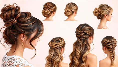 Įvairios šukuosenos sukurtos su plaukų klijais