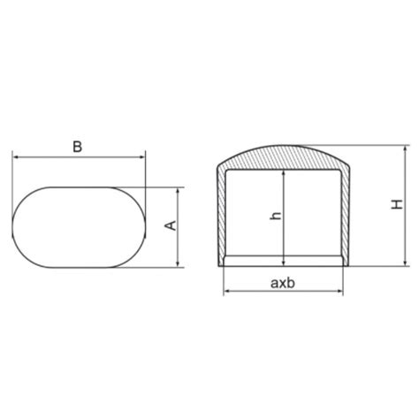 Scheminis ovalaus plieno vamzdžio brėžinys su matmenimis