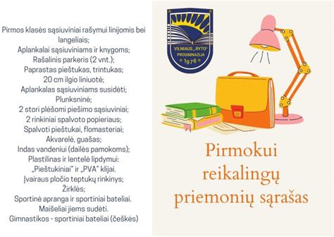 Priemonių sąrašas iliustracijoje