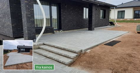 Schematinis pagrindų sluoksnių paruošimas trinkelių dangai