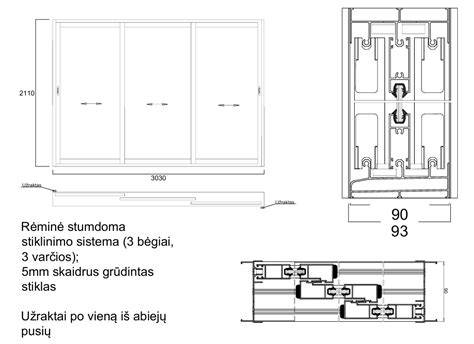Infografika: Stumdoma aliuminio balkono sistema schematiškai