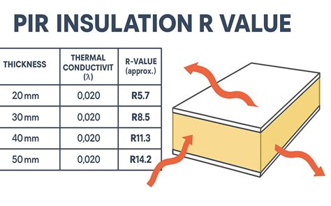 Diagram of PIR insulation performance versus conventional insulation