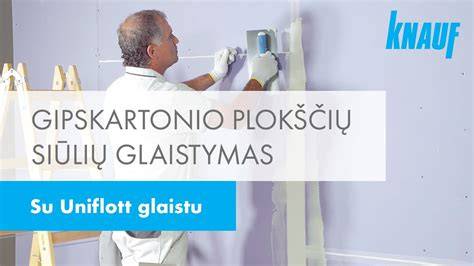 Gipskartonio plokščių siūlių glaistymas - techninė schema