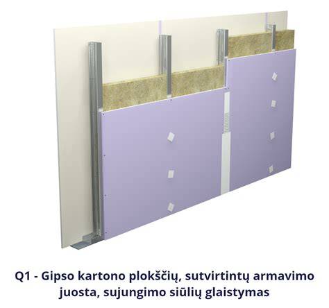 Gipso paviršiaus paruošimo schema: nuvalymas, šlifavimas, plovimas
