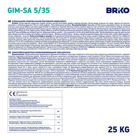 Infografinė schema: Briko GIM SA 5/35 naudojimo procesas