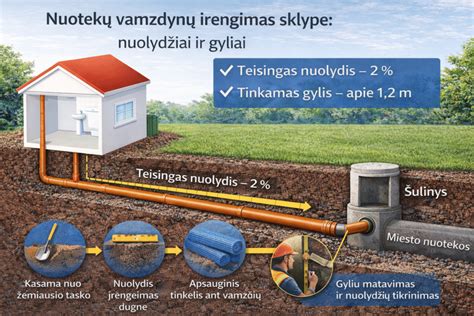 Nuotekų vamzdynų montavimo projektavimo pavyzdys