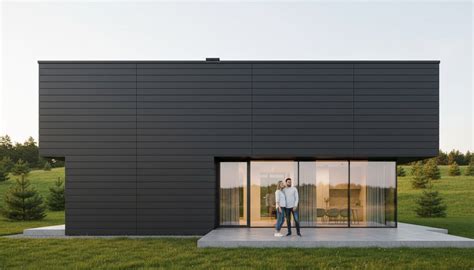 Gražus fasadų dizaino derinimo pavyzdys - modernus plieno lamelės su natūralios medienos akcentais