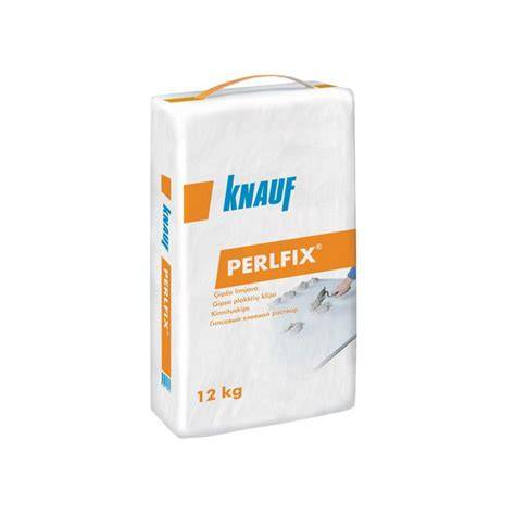 Knauf Perlfix plokščių klijavimo schemos infografika