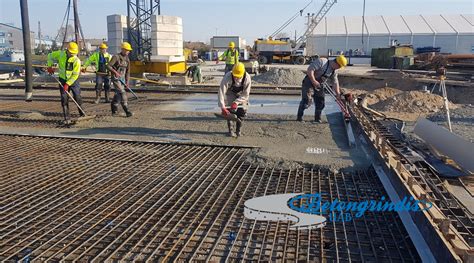 Pramoninių grindų betonavimo procesas