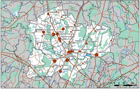 Žemėlapis su Kėdainių granito lokacija