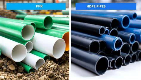 Infografika: palyginimas - PVC, UPVC, HDPE, PPR, aliuminio-plastiko ir žalvario vamzdžių savybės