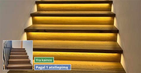 Medinių laiptų matmenų lentelė