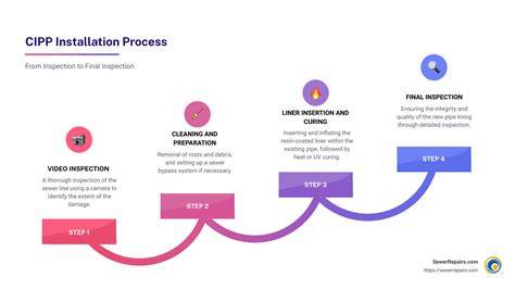 Infografika: CIPP proceso žingsniai nuo diagnostikos iki kietinimo