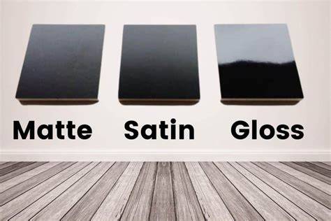 Kelių tipų plytelių paviršių pavyzdžių nuotraukos: matt, satin, gloss