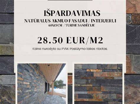 Natūralus akmuo fasadams ir vidaus apdailai: skirtingų rūšių paletė
