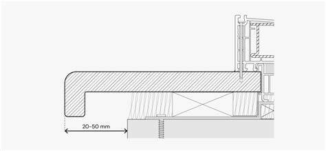 Vaizdas iš viršaus. Vidaus palangės montavimas