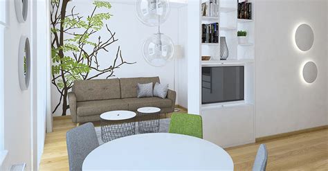 Šiuolaikinis interjeras su marmuro imitacijos plytelėmis