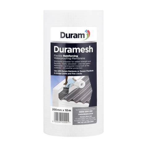 Duram Rainkote dengimo ir Duramesh tinklelio iliustracija