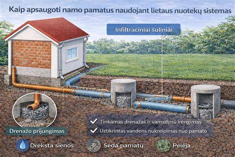 Infografika: Nuotekų šalinimo vamzdynų sistema namo statyboje