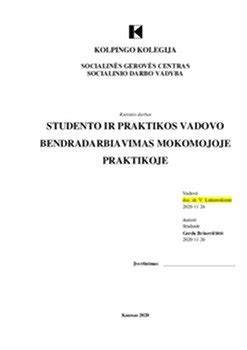Grafikas: praktikos vadovo ir studento bendradarbiavimo intensyvumas