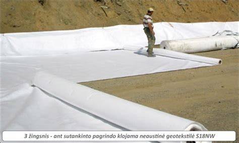 Geotekstilė ant sutankinto žvyro sluoksnio pavyzdys