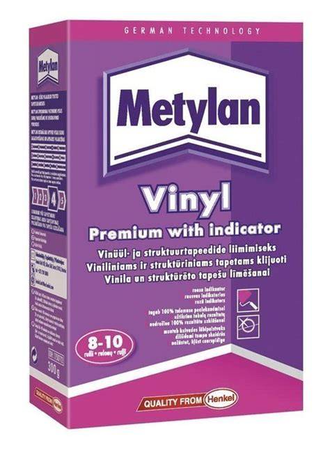 Infografika: Metylan Vinyl Premium klijų sudėtis ir naudojimo eiga