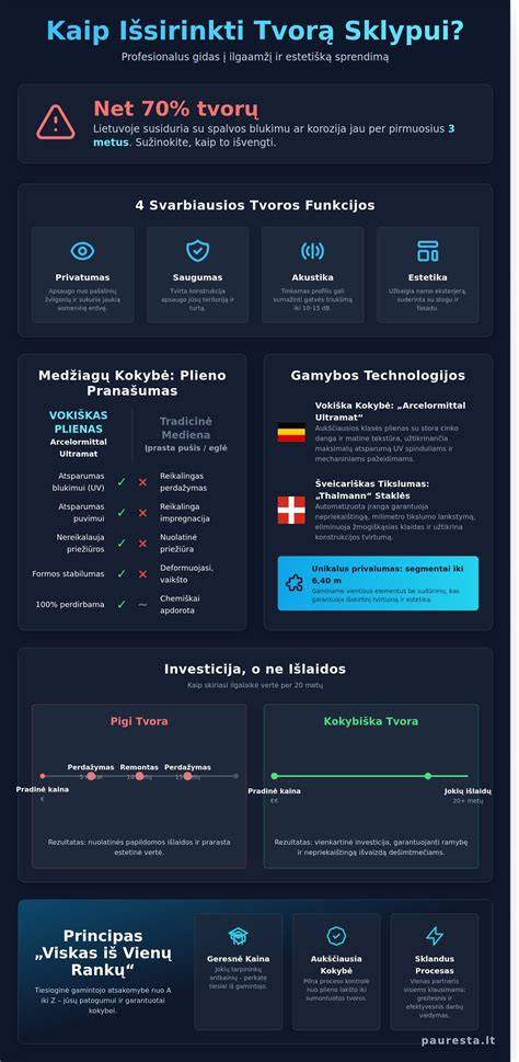Infografika: Skardos lankstiniai - nuo nuolydžio iki galutinio montavimo
