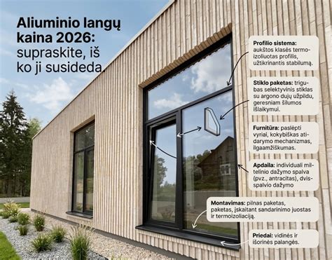 Infografika: skirtingų aliuminio langų sistemų šilumos izoliacija