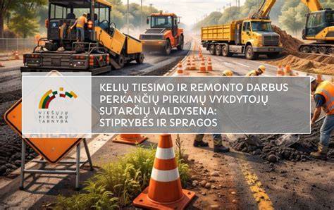 Planavimas ir įgyvendinimas kelių remonto projektų iliustracija