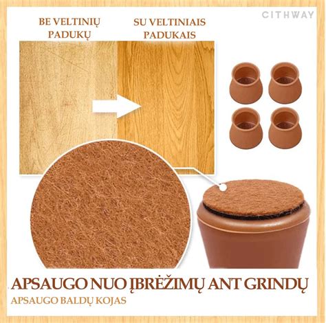 Baldų padukai ant kėdės kojų