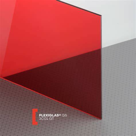 Diagrama: Plexiglas GS serijų savybės