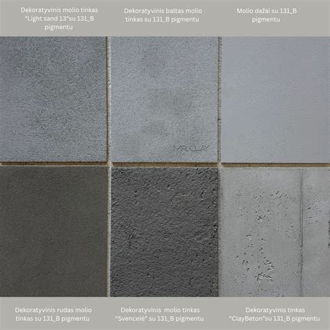 Molio tinko tekstūra ir spalvos