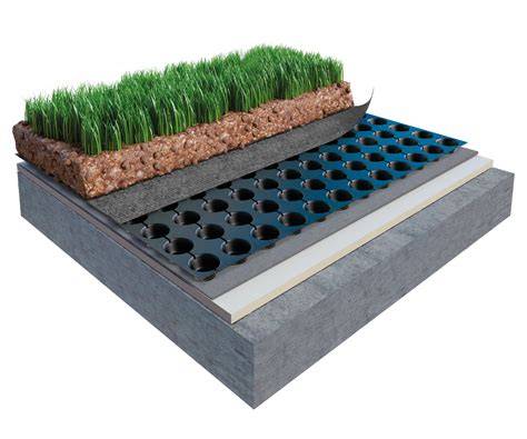 Eurovent GEO 20 Garden drenažinė membrana grafikas: viršutinė plėvelė ir perforacijos išsidėstymas