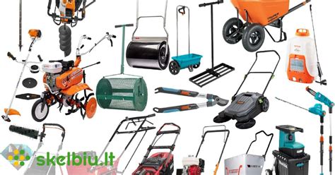 Įvairūs statybos įrankiai ir technika