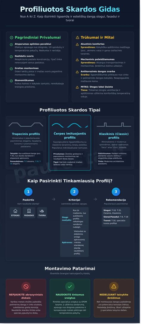 Infografika: profiliuotos skardos naudojimo sritys