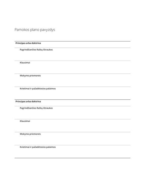 Pagreičių plano pavyzdys