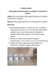 Rasos taškų kreivė ir santykinės drėgmės priklausomybė nuo temperatūros grafikas