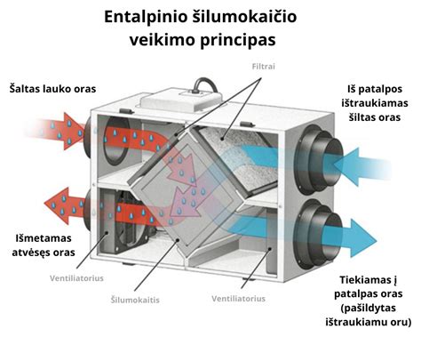 Schematinis radialinės vėdinimo sistemos pavaizdavimas