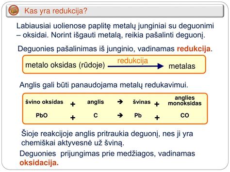 Metalų oksidų įmirkyta anglis, veikimo schema
