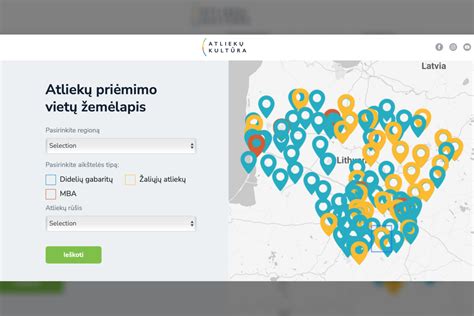Žemėlapis su stambiųjų atliekų surinkimo aikštelių lokacijomis
