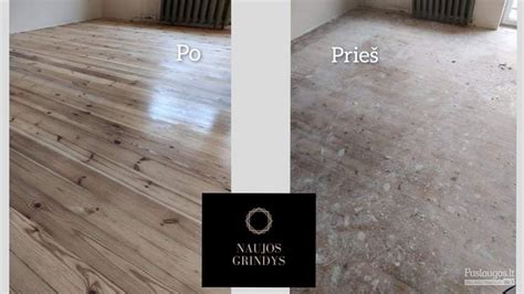 Medinių grindų šlifavimo procesas (schema)