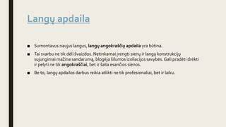 Infografika: langų angokraščių apdailos sprendimų lygiai