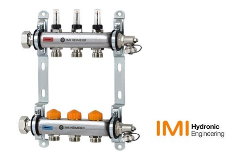 Grindinio šildymo kolektorius su automatinio srauto reguliavimo vožtuvais